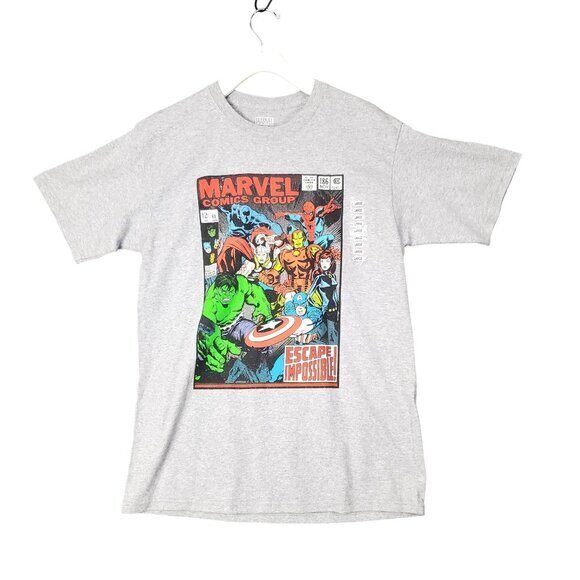 MARVEL Graphic Shirt Mens SZ L Spiderman Ironman Captain America Avengers - Picture 1 of 7